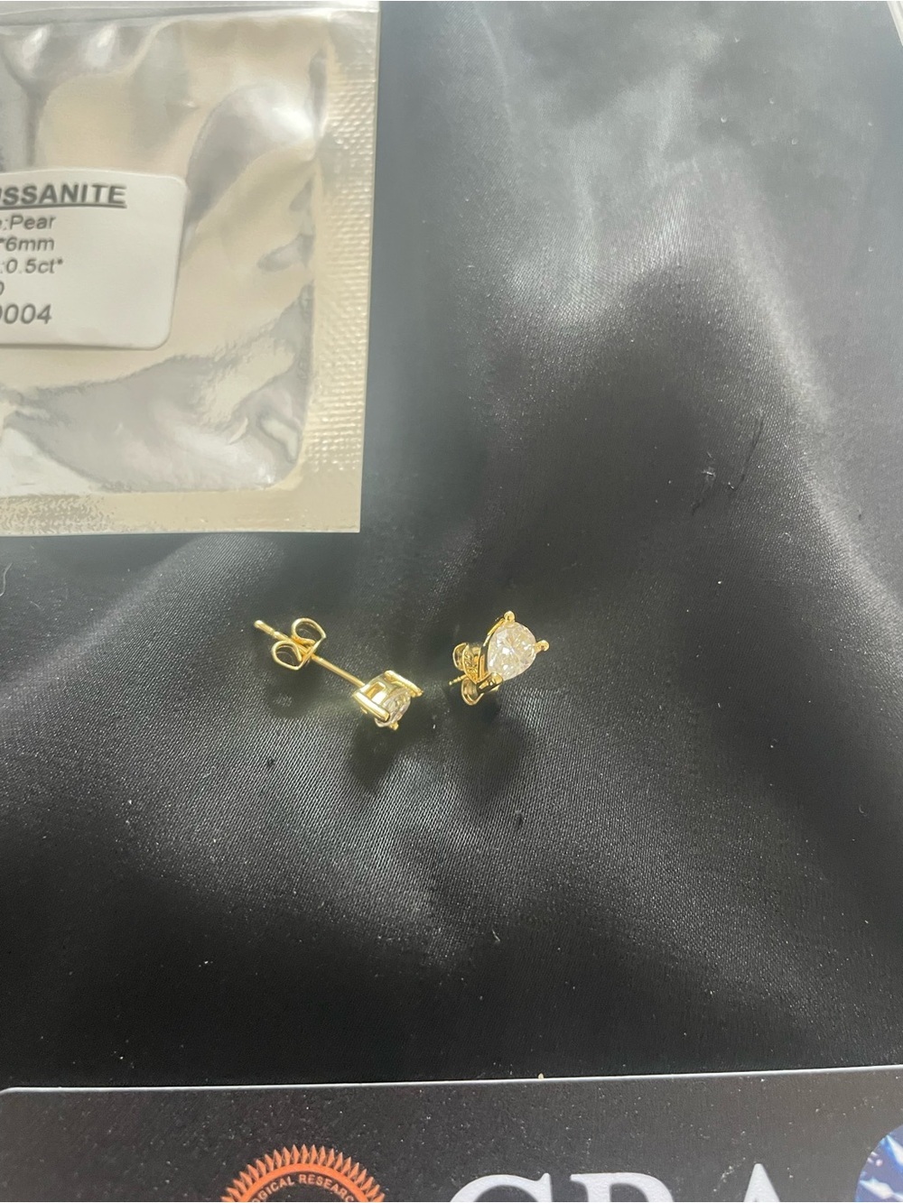 Moissanite Pear shaped earrings 0.5ct - Picture 6 of 7